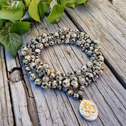 Dalmatiner jaspis Ohm S unisex luksus boheme mala