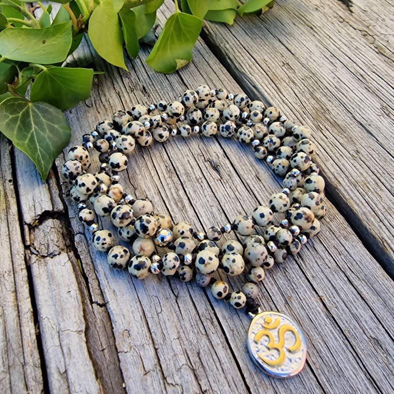 Dalmatiner jaspis Ohm S unisex luksus boheme mala