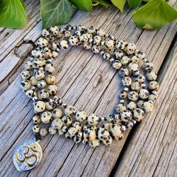 Dalmatiner jaspis Ohm S unisex luksus boheme mala