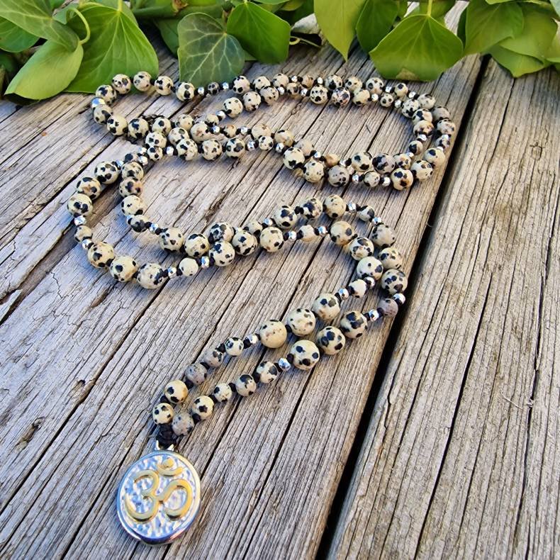 Dalmatiner jaspis Ohm S unisex luksus boheme mala