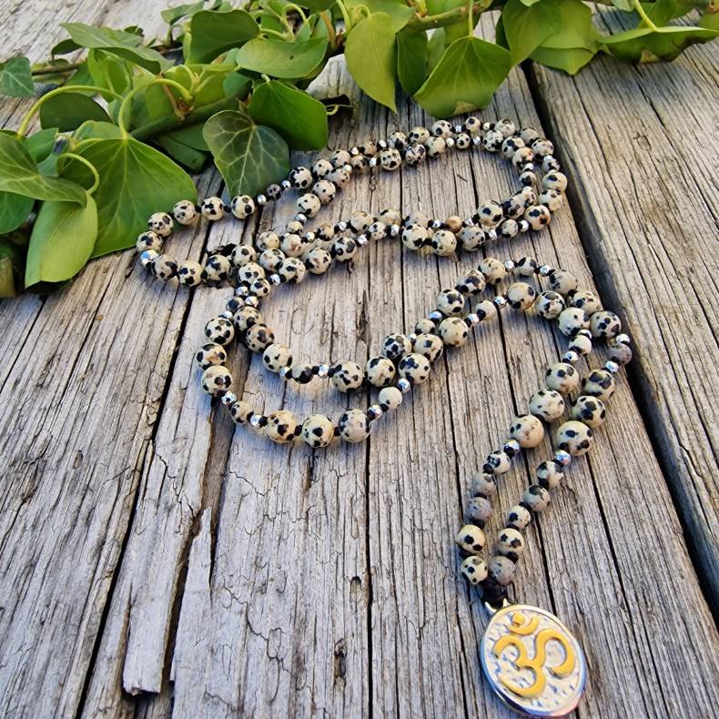 Dalmatiner jaspis Ohm S unisex luksus boheme mala