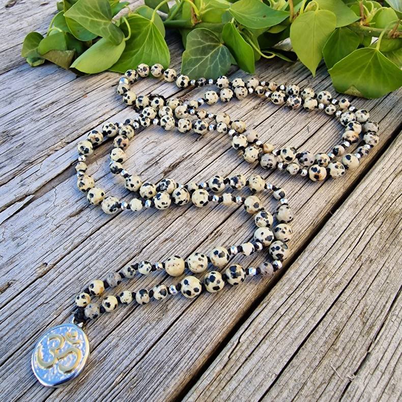 Dalmatiner jaspis Ohm S unisex luksus boheme mala