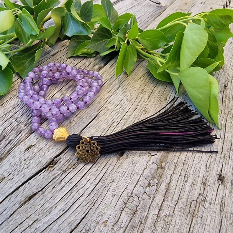 Amatyst mandala mala G 6 mm