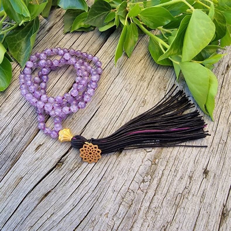 Amatyst mandala mala G 6 mm