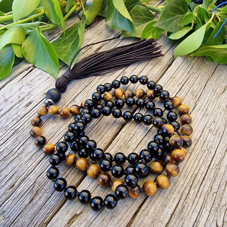 Sort tigerje unisex mala 6mm