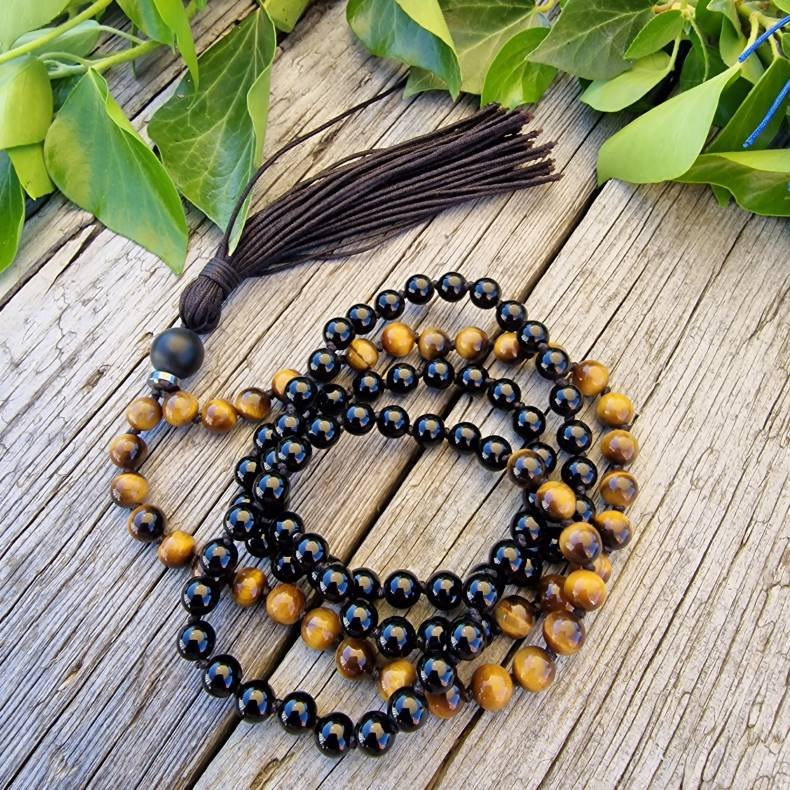 Sort tigerje unisex mala 6mm