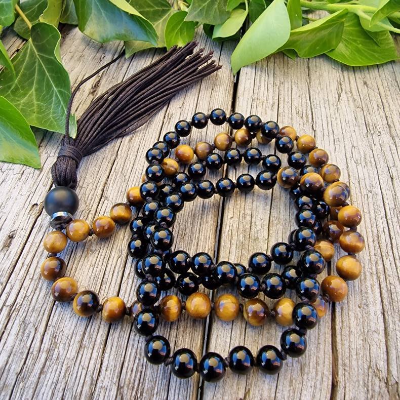 Sort tigerje unisex mala 6mm
