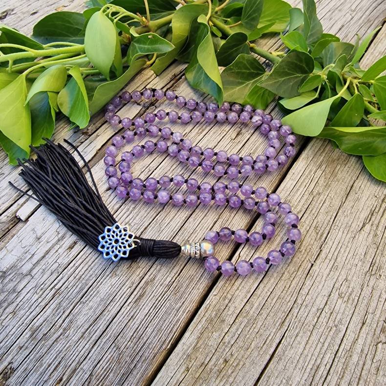 Amatyst mandala mala S, 6mm