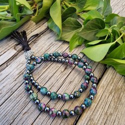 Mala braclet Ruby Zoisite