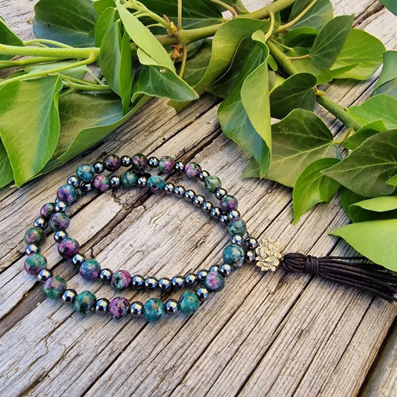 Mala braclet Ruby Zoisite