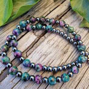 Mala braclet Ruby Zoisite