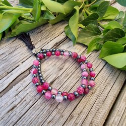 Mala braclet pink agate