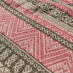 Grafisk uldtppe brun/rosa med tern