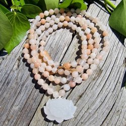 Aventurin fersken jade lotus Luksus boheme mala
