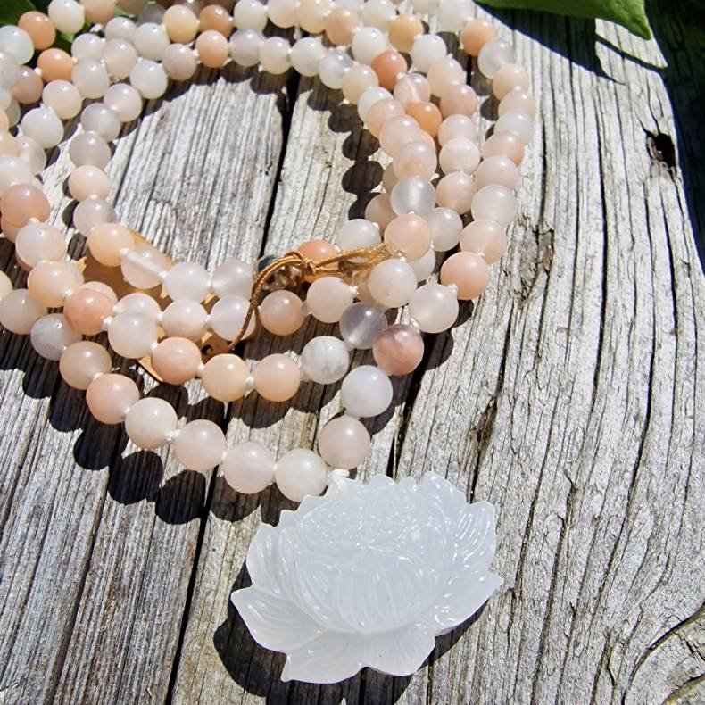 Aventurin fersken jade lotus Luksus boheme mala