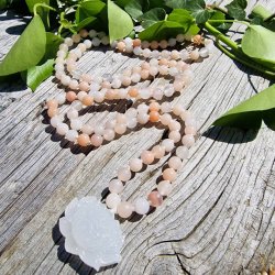 Aventurin fersken jade lotus Luksus boheme mala