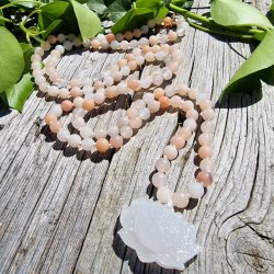 Aventurin fersken jade lotus Luksus boheme mala