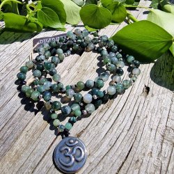 Moss agate naturens ohm boheme meditationsmala
