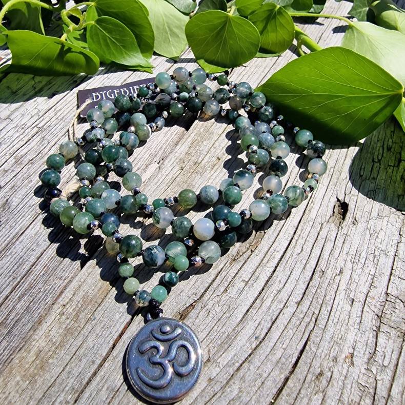 Moss agate naturens ohm boheme meditationsmala