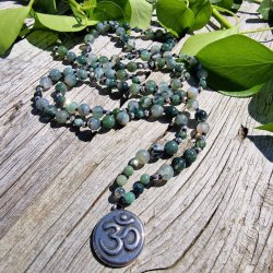 Moss agate naturens ohm boheme meditationsmala
