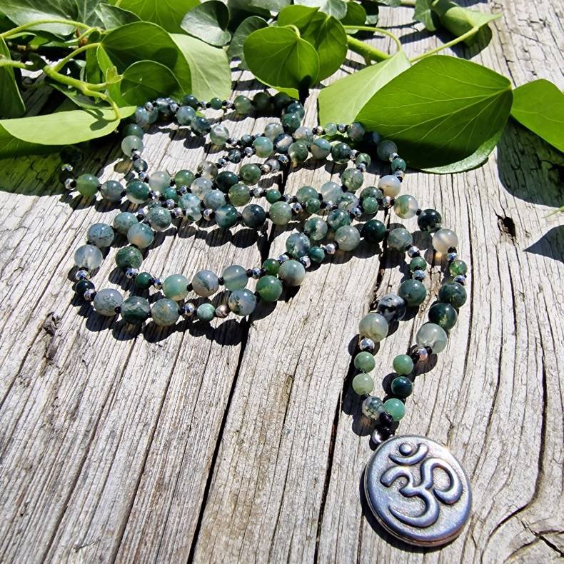 Moss agate naturens ohm boheme meditationsmala