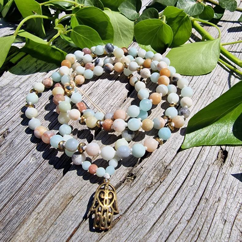 Amazonite mat hamsa luksus boheme mala
