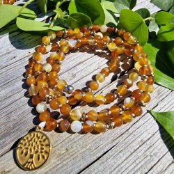 Orange/gul agate livets tr luksus boheme mala
