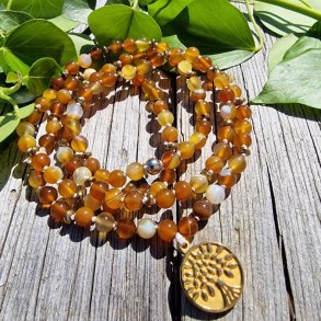 Orange/gul agate livets tr luksus boheme mala