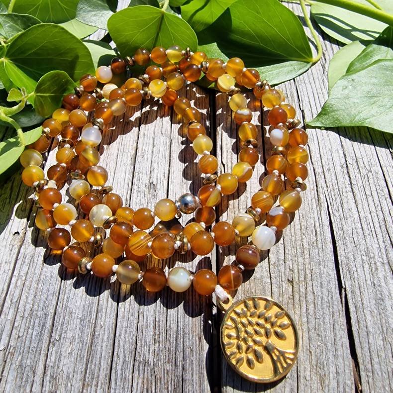 Orange/gul agate livets tr luksus boheme mala