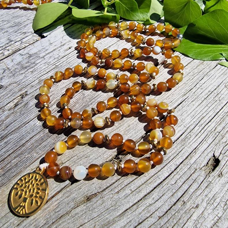Orange/gul agate livets tr luksus boheme mala