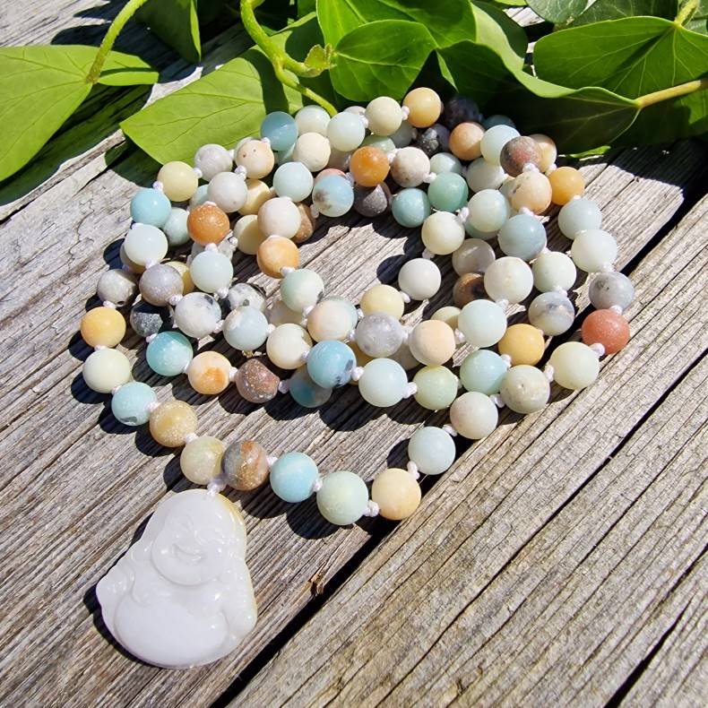 Amazonite happy  sten buddha luksus boheme mala