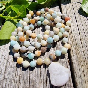 Amazonite happy  sten buddha luksus boheme mala