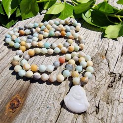 Amazonite happy  sten buddha luksus boheme mala