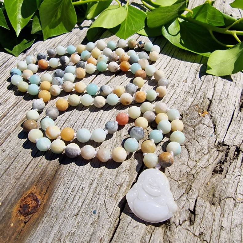 Amazonite happy  sten buddha luksus boheme mala