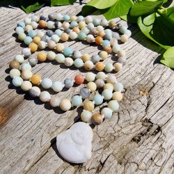 Amazonite happy  sten buddha luksus boheme mala