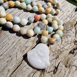 Amazonite happy  sten buddha luksus boheme mala