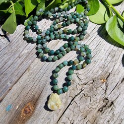 Moss agate happy sten buddha luksus boheme mala