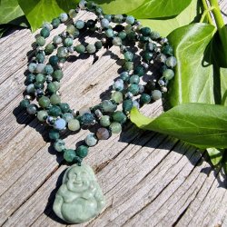 Moss agate Mini sten Buddha S luksus boheme mala
