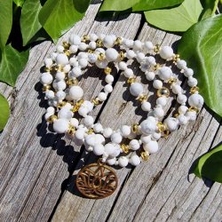 Howlite flower mala luksus boheme mala