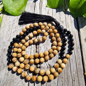 Natur/sort unisex mala, 8mm