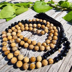 Natur/sort unisex mala, 8mm