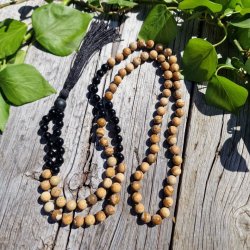 Natur/sort unisex mala, 8mm