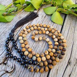 Brun symfoni knot unisex G mala 8mm