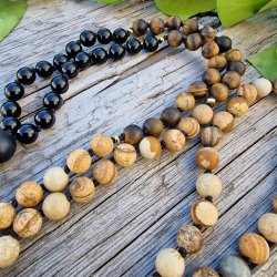 Brun symfoni knot unisex G mala 8mm