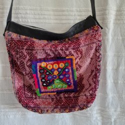 Bld spejl taske med lilla toner