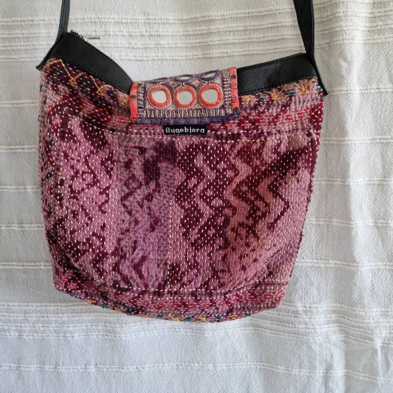 Bld spejl taske med lilla toner