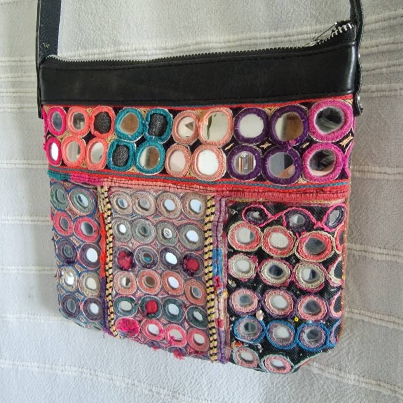 Stvede farver unik vintage spejl taske