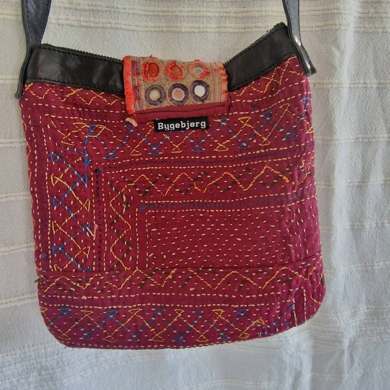 Jordfarvet unik vintage spejl taske