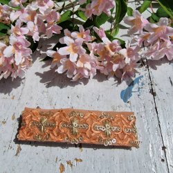 Fersken Boho hrpynt med 8 cm spnde