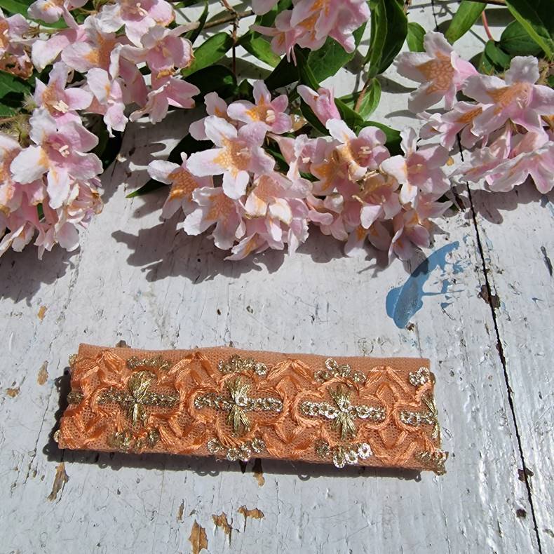 Fersken Boho hrpynt med 8 cm spnde